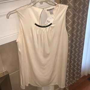 Cream tank top with gold neck detail